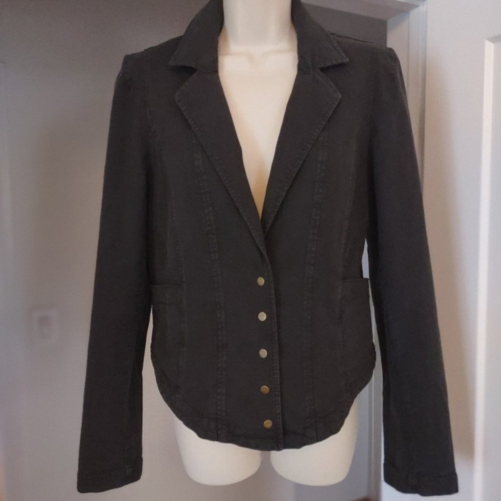 ANTHROPOLOGIE Structured Button Front Blazer Olive Green NWT Size 12 - Picture 3 of 16